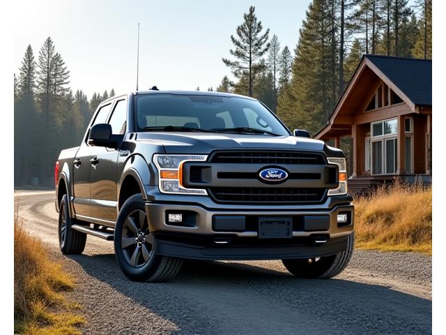 Ford F-150 driving on a rugged Canadian logging road